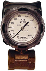Made in USA - 1-1/2" NPT Port RCM Industries Flo-Gage Flowmeter - 180 Max psi, Bronze - Exact Tool & Supply
