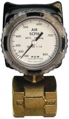 Made in USA - 2" NPT Port RCM Industries Flo-Gage Flowmeter - 180 Max psi, Bronze - Exact Tool & Supply