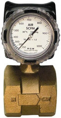 Made in USA - 3" NPT Port RCM Industries Flo-Gage Flowmeter - 180 Max psi, Bronze - Exact Tool & Supply