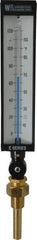 WGTC - 120°F, Industrial Thermometer with Standard Thermowell - 3-1/2 Inch Stem Length, 1-1/4 to 18 Inch Thread - Exact Tool & Supply