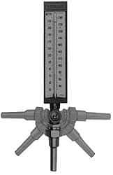 WGTC - 50 to 400°F, Industrial Thermometer without Thermowell - 3-1/2 Inch Stem Length, 1-1/4 to 18 Inch Thread - Exact Tool & Supply