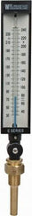 WGTC - 30 to 240°F, Industrial Thermometer with Standard Thermowell - 3-1/2 Inch Stem Length, 1-1/4 to 18 Inch Thread - Exact Tool & Supply