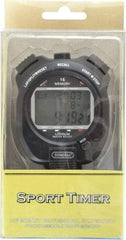 General - Large Display with 16 Memory Stop Watch - Black - Exact Tool & Supply