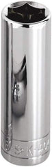 SK - 1-3/16", 1/2" Drive, Deep Hand Socket - 6 Points, Steel, Chrome Finish - Exact Tool & Supply