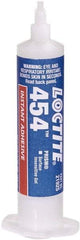 Loctite - 0.35 oz Syringe Clear Instant Adhesive - Series 454, 15 sec Working Time, 24 hr Full Cure Time, Bonds to Plastic & Rubber - Exact Tool & Supply