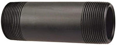 NIBCO - 1" Pipe, 6" Long Polypropylene Threaded Plastic Pipe Nipple - Schedule 80, Black - Exact Tool & Supply