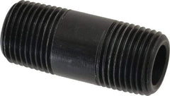 NIBCO - 1/2" Pipe, 2" Long Polypropylene Threaded Plastic Pipe Nipple - Schedule 80, Black - Exact Tool & Supply