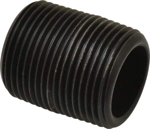 NIBCO - 1" Pipe, 1-1/2" Long Polypropylene Threaded Plastic Pipe Nipple - Schedule 80, Black - Exact Tool & Supply
