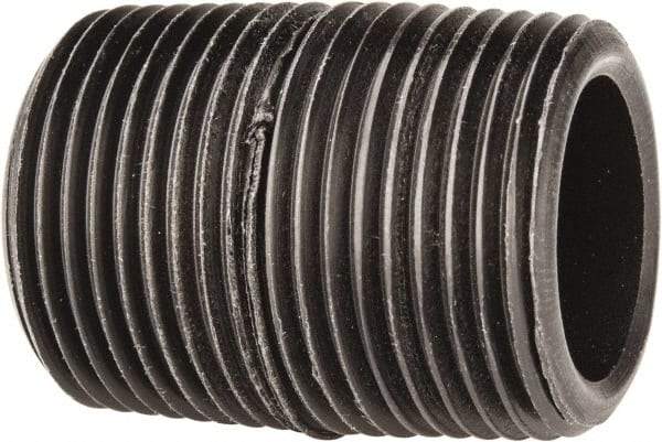 NIBCO - 3/4" Pipe, 1.38" Long Polypropylene Threaded Plastic Pipe Nipple - Schedule 80, Black - Exact Tool & Supply