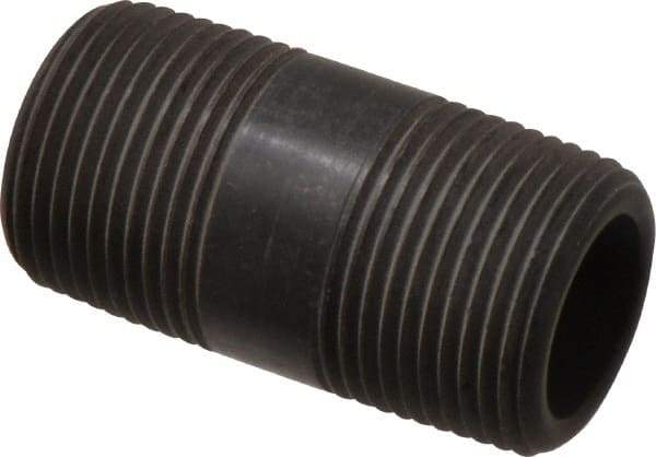 NIBCO - 3/4" Pipe, 2" Long Polypropylene Threaded Plastic Pipe Nipple - Schedule 80, Black - Exact Tool & Supply