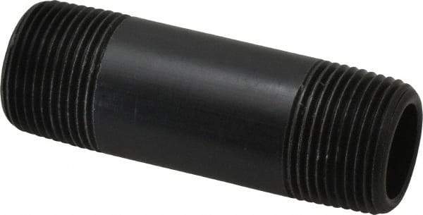 NIBCO - 3/4" Pipe, 3" Long Polypropylene Threaded Plastic Pipe Nipple - Schedule 80, Black - Exact Tool & Supply