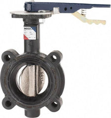 NIBCO - 3" Pipe, Lug Butterfly Valve - Lever Handle, Ductile Iron Body, Buna-N Seat, 250 WOG, Ductile Iron Disc, Stainless Steel Stem - Exact Tool & Supply