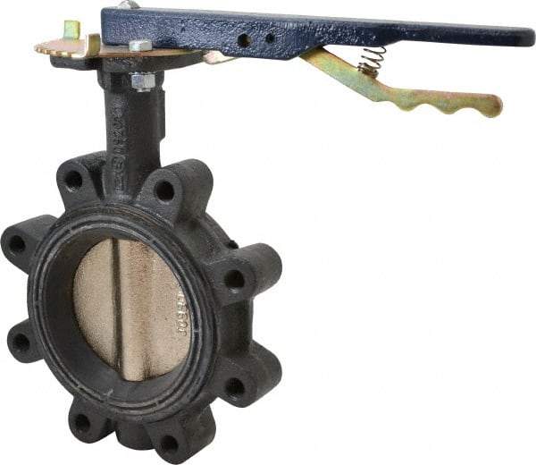 NIBCO - 4" Pipe, Lug Butterfly Valve - Lever Handle, Ductile Iron Body, Buna-N Seat, 250 WOG, Ductile Iron Disc, Stainless Steel Stem - Exact Tool & Supply
