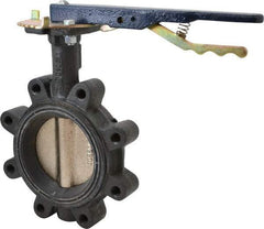 NIBCO - 4" Pipe, Lug Butterfly Valve - Lever Handle, Ductile Iron Body, Buna-N Seat, 250 WOG, Ductile Iron Disc, Stainless Steel Stem - Exact Tool & Supply