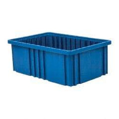 Quantum Storage - 75 Lb Load Capacity Blue Polypropylene Dividable Container - Stacking, 16-1/2" Long x 10.9" Wide x 6" High - Exact Tool & Supply