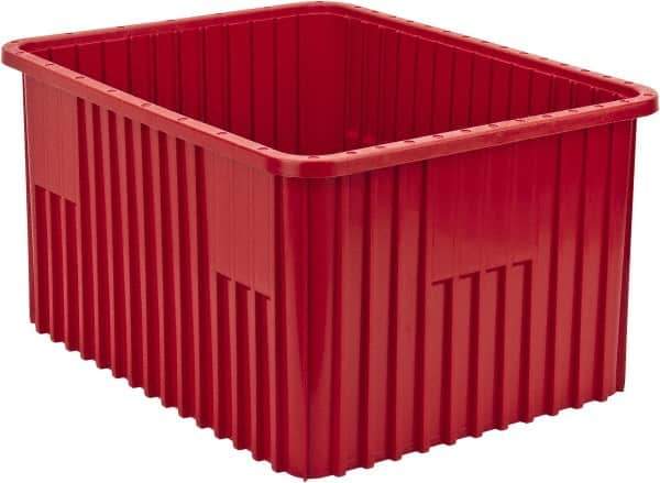 Quantum Storage - 100 Lb Load Capacity Red Polypropylene Dividable Container - Stacking, 22-1/2" Long x 17-1/2" Wide x 12" High - Exact Tool & Supply