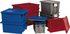 Quantum Storage - 75 Lb Load Capacity Gray Polyethylene Tote Container - Stacking, Nesting, 19-1/2" Long x 15-1/2" Wide x 13" High - Exact Tool & Supply
