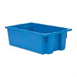 Quantum Storage - 75 Lb Load Capacity Blue Polyethylene Tote Container - Stacking, Nesting, 18" Long x 11" Wide x 6" High - Exact Tool & Supply