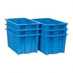 Quantum Storage - 75 Lb Load Capacity Blue Polyethylene Tote Container - Stacking, Nesting, 18" Long x 11" Wide x 9" High - Exact Tool & Supply