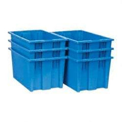 Quantum Storage - 75 Lb Load Capacity Blue Polyethylene Tote Container - Stacking, Nesting, 18" Long x 11" Wide x 9" High - Exact Tool & Supply