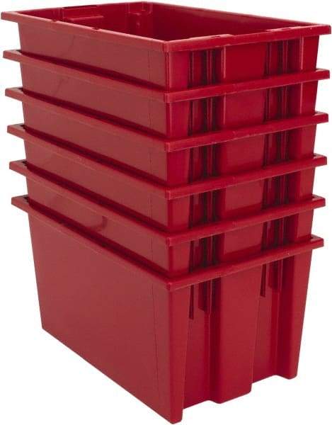 Quantum Storage - 75 Lb Load Capacity Red Polyethylene Tote Container - Stacking, Nesting, 18" Long x 11" Wide x 9" High - Exact Tool & Supply
