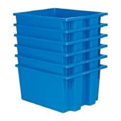 Quantum Storage - 75 Lb Load Capacity Blue Polyethylene Tote Container - Stacking, Nesting, 19-1/2" Long x 15-1/2" Wide x 10" High - Exact Tool & Supply