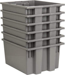 Quantum Storage - 75 Lb Load Capacity Gray Polyethylene Tote Container - Stacking, Nesting, 19-1/2" Long x 15-1/2" Wide x 10" High - Exact Tool & Supply