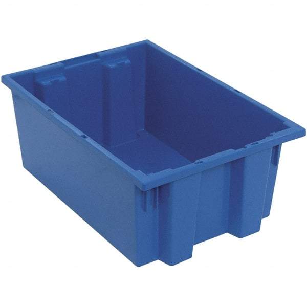 Quantum Storage - 75 Lb Load Capacity Blue Polyethylene Tote Container - Stacking, Nesting, 19-1/2" Long x 13-1/2" Wide x 8" High - Exact Tool & Supply