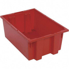 Quantum Storage - 75 Lb Load Capacity Red Polyethylene Tote Container - Stacking, Nesting, 19-1/2" Long x 13-1/2" Wide x 8" High - Exact Tool & Supply