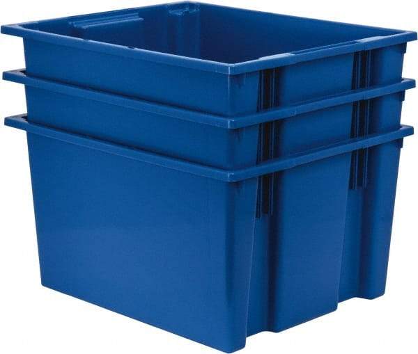 Quantum Storage - 100 Lb Load Capacity Blue Polyethylene Tote Container - Stacking, Nesting, 23-1/2" Long x 19-1/2" Wide x 13" High - Exact Tool & Supply