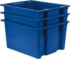 Quantum Storage - 100 Lb Load Capacity Blue Polyethylene Tote Container - Stacking, Nesting, 23-1/2" Long x 19-1/2" Wide x 13" High - Exact Tool & Supply