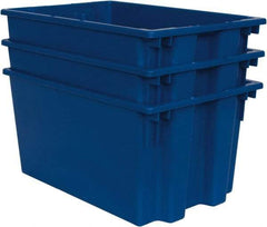 Quantum Storage - 100 Lb Load Capacity Blue Polyethylene Tote Container - Stacking, Nesting, 23-1/2" Long x 15-1/2" Wide x 12" High - Exact Tool & Supply
