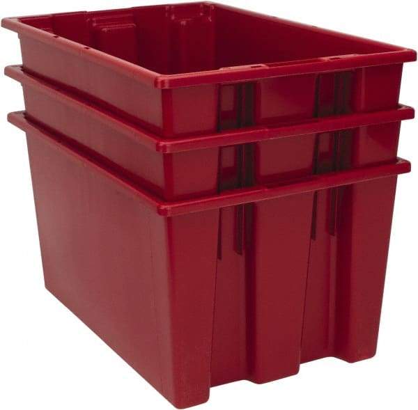 Quantum Storage - 100 Lb Load Capacity Red Polyethylene Tote Container - Stacking, Nesting, 23-1/2" Long x 15-1/2" Wide x 12" High - Exact Tool & Supply