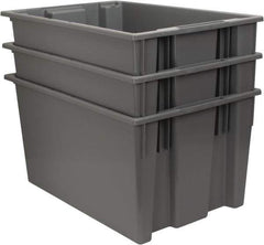 Quantum Storage - 100 Lb Load Capacity Gray Polyethylene Tote Container - Stacking, Nesting, 29-1/2" Long x 19-1/2" Wide x 15" High - Exact Tool & Supply