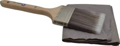 Premier Paint Roller - 3" Flat Synthetic Sash Brush - 3-1/4" Bristle Length, 9" Wood Handle - Exact Tool & Supply