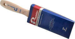 Premier Paint Roller - 2" Flat Synthetic Varnish Brush - 2-3/4" Bristle Length, 7" Wood Handle - Exact Tool & Supply