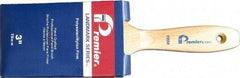 Premier Paint Roller - 3" Flat Synthetic Varnish Brush - 3-1/4" Bristle Length, 7-1/2" Wood Handle - Exact Tool & Supply