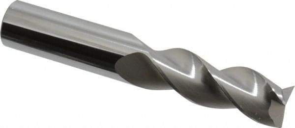 SGS - 5/8", 1-5/8" LOC, 5/8" Shank Diam, 3-3/4" OAL, 3 Flute, Solid Carbide Square End Mill - Single End, Uncoated, Spiral Flute, 38° Helix, Right Hand Cut, Right Hand Flute, Series 43 - Exact Tool & Supply