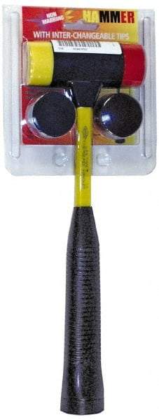 NUPLA - 1 Lb Head 1-1/2" Face Nylon Soft Face Hammer - 12-1/4" OAL, Fiberglass Handle - Exact Tool & Supply