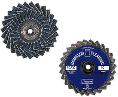 Garryson - 120 Grit, 3" Disc Diam, Type 27 Zirconia Alumina Flap Disc - 20,000 Max RPM, Nylon Backing, Quick Change Type S Attaching System, Coated - Exact Tool & Supply