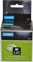 Dymo - 3-1/2" Long, White Die Cut Paper with Semi Perm. Adhesive Shipping Label - For DYMO LabelWriter Printers - Exact Tool & Supply