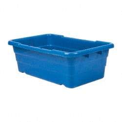 Quantum Storage - 100 Lb Load Capacity Blue Polypropylene Cross-Stack Container - Stacking, 25.1" Long x 16" Wide x 8-1/2" High - Exact Tool & Supply
