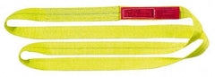 Lift-All - 3' Long x 6" Wide, 22,500 Lb Vertical Capacity, 2 Ply, Nylon Web Sling - 18,000 Lb Choker Capacity, Yellow - Exact Tool & Supply