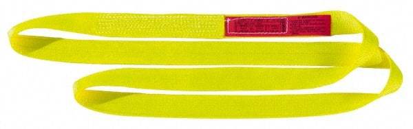 Lift-All - 14' Long x 6" Wide, 28,600 Lb Vertical Capacity, 2 Ply, Nylon Web Sling - 23,000 Lb Choker Capacity, Yellow - Exact Tool & Supply