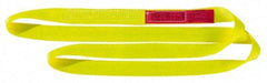Lift-All - 20' Long x 3" Wide, 8,600 Lb Vertical Capacity, 1 Ply, Nylon Web Sling - 6,900 Lb Choker Capacity, Yellow - Exact Tool & Supply