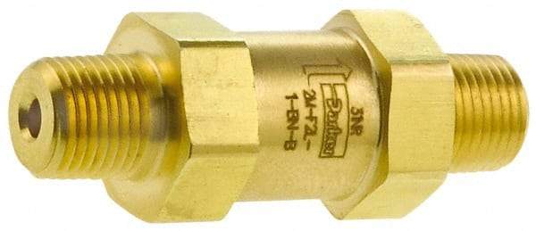 Parker - 3,000 Max psi, 1/2" Pipe, MNPT x MNPT End Connections, Brass Instrumentation Filter - Micro Rating 1, Viton Seal - Exact Tool & Supply