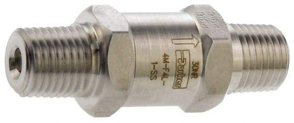 Parker - 6,000 Max psi, 3/8" Pipe, MNPT x MNPT End Connections, Stainless Steel Instrumentation Filter - Micro Rating 1, 316 Grade, Viton Seal - Exact Tool & Supply