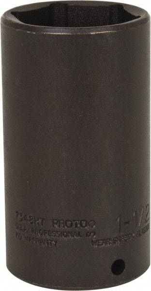 Proto - 1/2" Drive 1-1/2" Deep Thin Wall Impact Socket - 6 Points, 3-1/2" OAL - Exact Tool & Supply