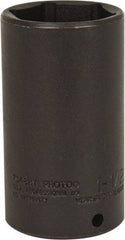 Proto - 1/2" Drive 1-1/2" Deep Thin Wall Impact Socket - 6 Points, 3-1/2" OAL - Exact Tool & Supply