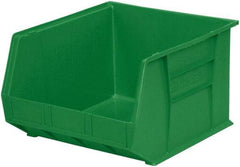 Akro-Mils - 75 Lb. Load Capacity, 18" Deep, Green Polymer Hopper Stacking Bin - 11" High x 16-1/2" Wide x 18" Long - Exact Tool & Supply